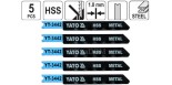 Brzeszczoty do wyrzynarki Yato typ U 70mm 36 TPI do metalu kpl. 5 szt.- 3442
