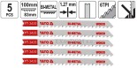 Brzeszczoty do wyrzynarki Yato BIMETAL typ U 100mm 6 TPI do drewna kpl. 5 szt.- 3435