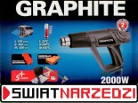 Opalarka Graphite 2000W w walizce z akcesoriami - tania wysyłka
