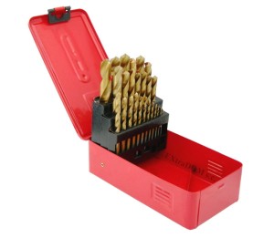 Wiertła do metalu kpl. 25cz. tytanowe