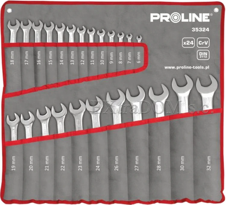 Proline klucze płasko - oczkowych zesatw 24 sztuki 6-32 mm 35324