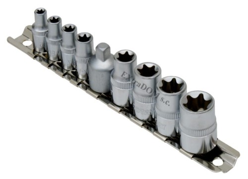 Klucze nasadowe YATO TORX 9cz. na szynie
