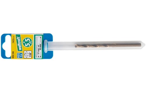 Wiertło spiralne HSS-Co do metalu śr. 5,5 mm Wolfcraft 7455010