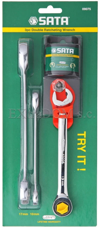 Klucze płasko - oczkowe z podwójną grzechotką Gearwrench SATA zestaw 3 szt.