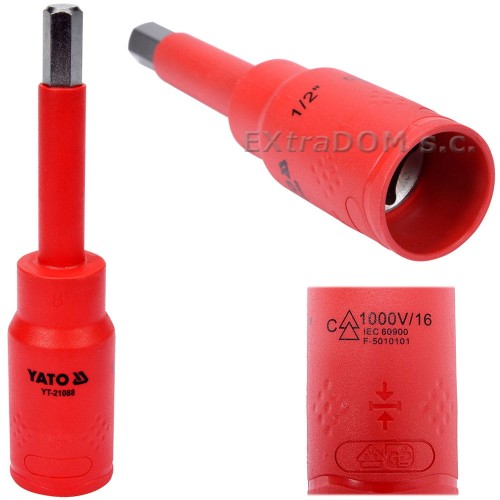 Izolowany klucz trzpieniowy HEX 8x120mm 1/2 VDE YATO YT-21088