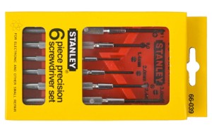 Wkrętaki zegarmistrzowskie Stanley kpl. 6 sztuk, 66-039