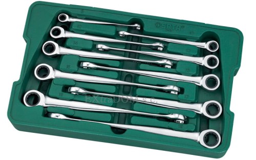 Klucze płasko - oczkowe XL X-BEAM z grzechotką Sata kpl. 10 szt.08016