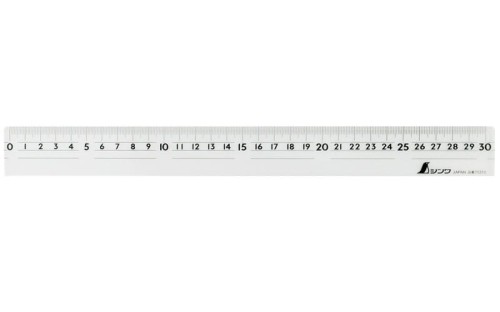 Linijka przezroczysta z podziałką 30cm, akryl Shinwa 75310
