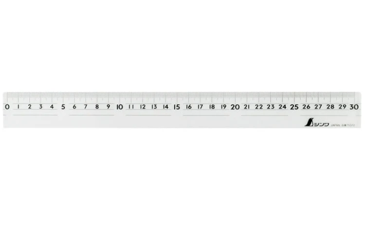 Linijka przezroczysta z podziałką 30cm, akryl Shinwa 75310