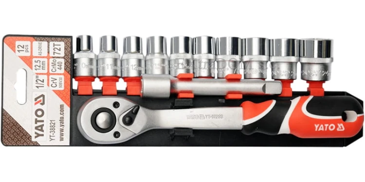 Komplet nasadek z grzechotką Yato 1/2", 12cz.