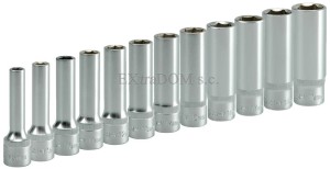 Klucze nasadowe - nasadki 1/2" Yato długie kpl. 12 sztuk 8 - 19mm