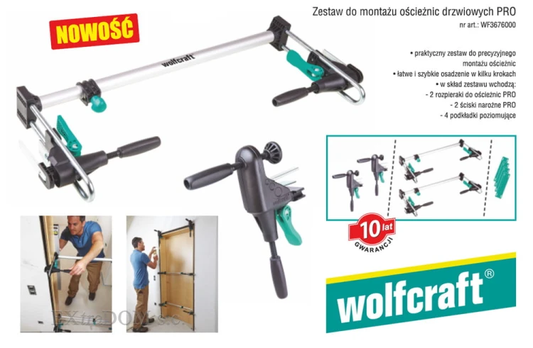 Zestaw do montażu ościeżnic futryn drzwiowych PRO Wolfcraft 3676000