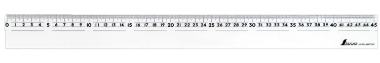 Linijka przezroczysta z podziałką 45cm, akryl Shinwa 75329