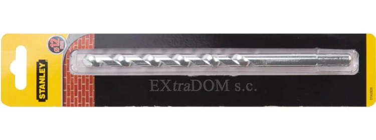Wiertło do muru, cegły, pustaka 12mm / 200mm Stanley z uchwytem walcowym STA53020