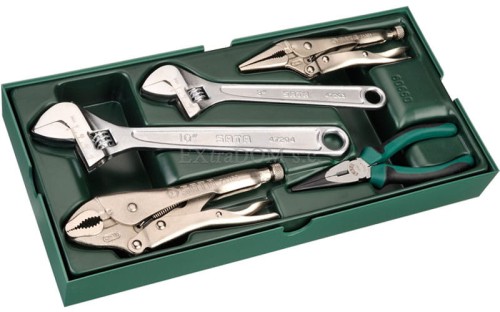 Klucze nastawne i szczypce SATA zestaw 5 szt. wkładka do wózka