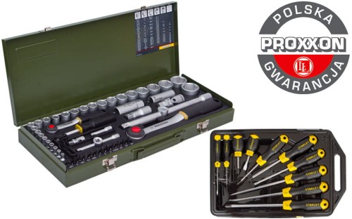 Proxxon + Stanley SUPER zestaw narzędzi 65 części 23040 + 65-005