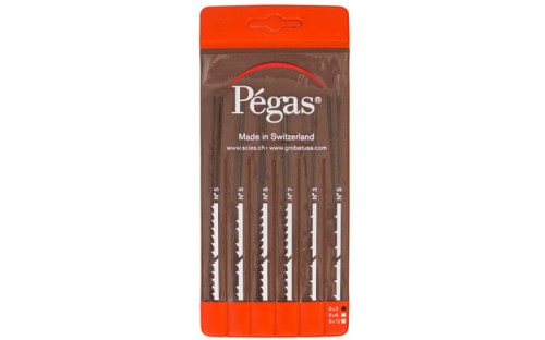 Brzeszczoty Pegas do drewna 130mm kpl. 18 sztuk mix rozmiarów i typów