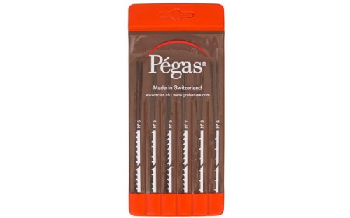 Brzeszczoty Pegas do drewna 130mm kpl. 36 sztuk mix rozmiarów i typów