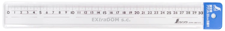 Linijka przezroczysta z podziałką 30cm, akryl Shinwa 75310