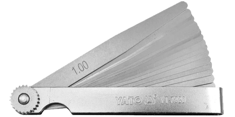 Szczelinomierz listkowy Yato 100mm 17 listków 0,02 - 1,0mm 7220