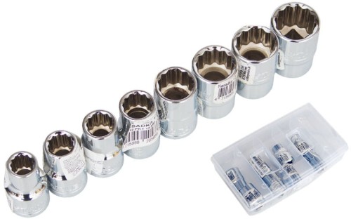 Klucze nasadowe Stanley nasadki 1/2" kpl. 8 sztuk 11 - 19 mm