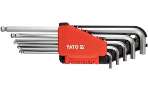 Klucze imbusowe calowe z kulistą końcówką Yato długie zestaw 12 cz. YT-5837