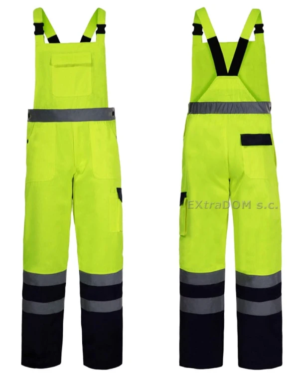 Spodnie ostrzegawcze robocze letnie typu ogrodniczki Lahti Pro L4110501