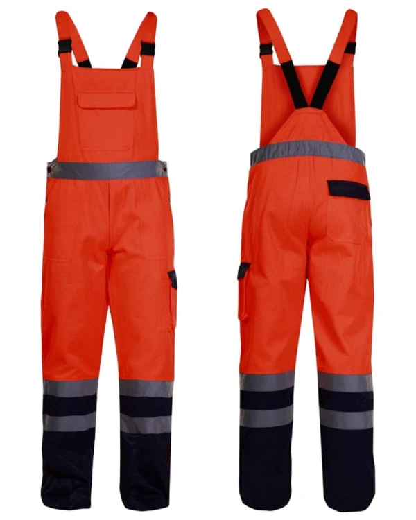 Spodnie ostrzegawcze robocze letnie typu ogrodniczki Lahti Pro L41104