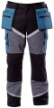 Spodnie robocze monterskie z odblaskami Lahti Pro czarno-szaro-turkusowe L40502