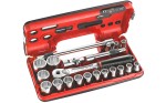 Klucze nasadowe Facom z grzechotką 1/2" nasadki 12-kątne Facom 8-32mm 21 cz. SL.DBOX501