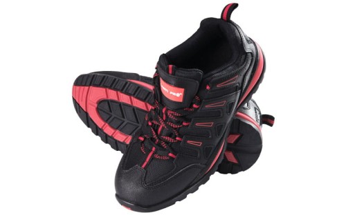 Półbuty robocze ochronne Lahti Pro kat. SB SRA buty skórzane OXFORD czarno-czerwone L30402