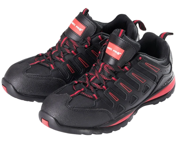 Półbuty robocze ochronne Lahti Pro kat. SB SRA buty skórzane OXFORD czarno-czerwone L30402