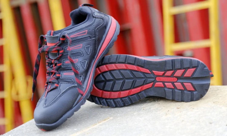 Półbuty robocze ochronne Lahti Pro kat. SB SRA buty skórzane OXFORD czarno-czerwone L30402