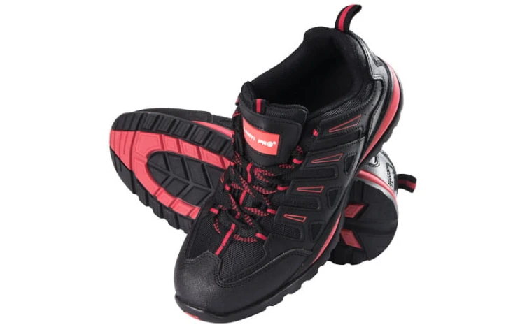 Półbuty robocze ochronne Lahti Pro kat. SB SRA buty skórzane OXFORD czarno-czerwone L30402