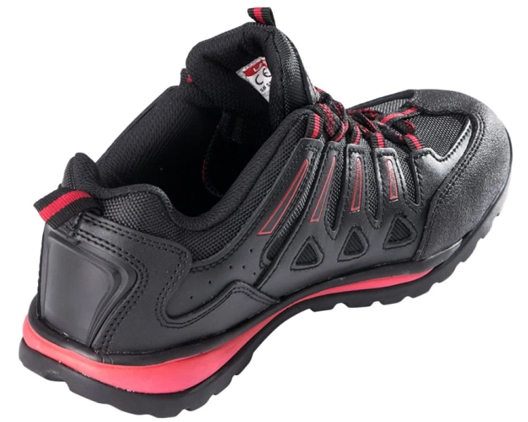 Półbuty robocze ochronne Lahti Pro kat. SB SRA buty skórzane OXFORD czarno-czerwone L30402