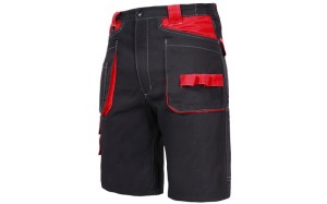 Spodenki robocze spodnie krótkie ochronne Lahti Pro 100% bawełna rozmiar XXL czarno-czerwone L4070405