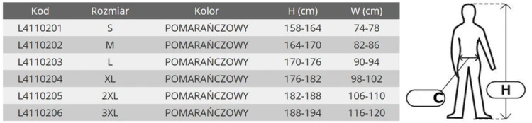 Spodnie zimowe ostrzegawcze ogrodniczki ocieplane Lahti Pro L41102 pomarańczowe