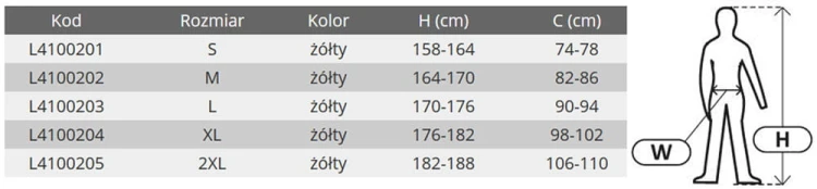 Spodnie zimowe ostrzegawcze ocieplane do pasa Lahti Pro L41002 żółte