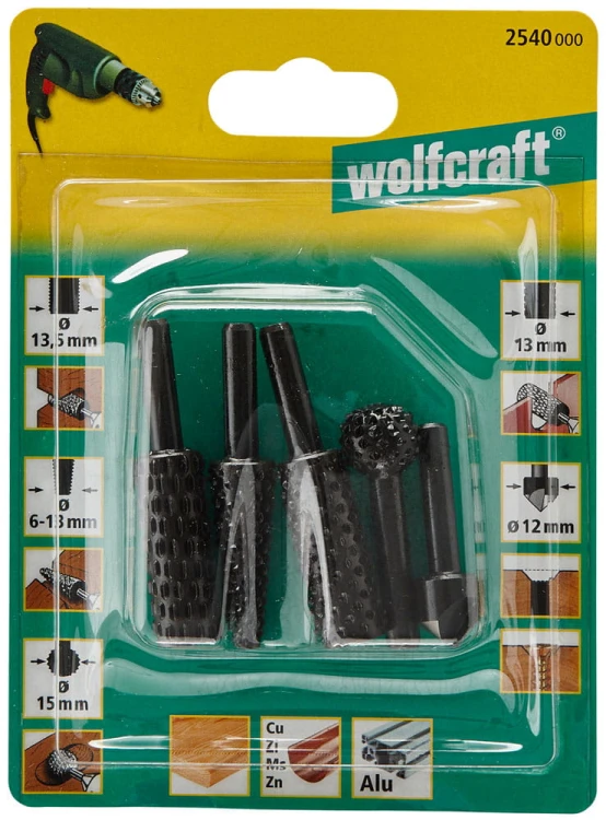 Zestaw zdzieraków do drewna kpl. 5cz. Wolfcraft 2540000