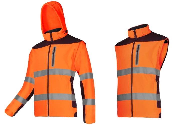 Kurtka Softshell ostrzegawcza wodoodporna z odpinanymi rękawami Lahti Pro rozmiar S L4092201, pomarańczowa