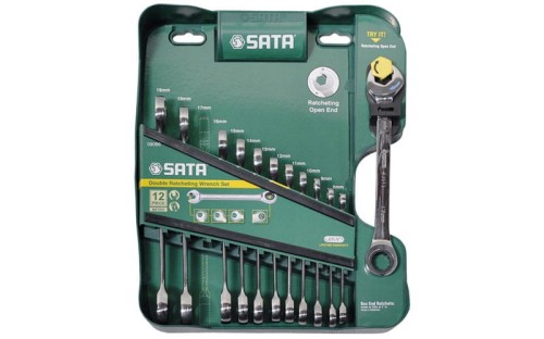 Klucze płasko - oczkowe z podwójną grzechotką Gearwrench SATA zestaw 12 szt. 09066