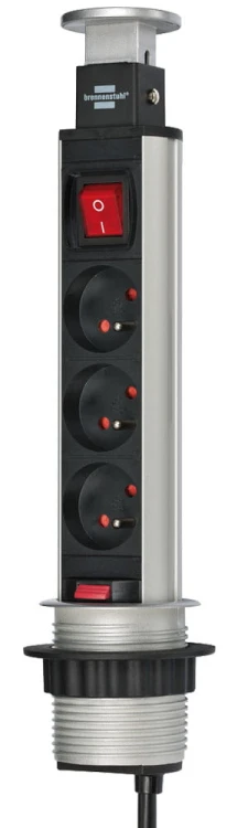 Przedłużacz kolumnowy Tower Power z łądowarką USB Brennenstuhl 3 gniazda, przewód 2m H05VV-F 3G1,5 z wyłącznikiem 1396201013