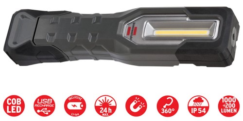 Ręczna lampa akumulatorowa LED Brennenstuhl HL 1000 A, IP54, 1000+200lm 1175680