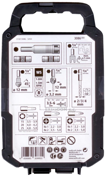 FLIPBIT Wolfcraft uniwersalny zestaw montażowy All-In-One 16 cz. 3086000