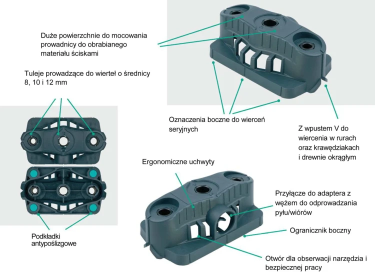 Przyrząd do wiercenia prostopadłego wiertłami cylindrycznymi i FORSTNER Wolfcraft 4686000