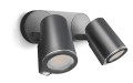 Energooszczędna zewnętrzna lampa LED 15W Steinel Spot DUO z czujnikiem antracyt 058647