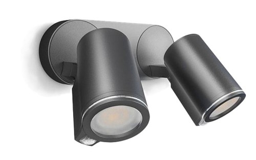 Energooszczędna zewnętrzna lampa LED 15W Steinel Spot DUO z czujnikiem antracyt 058647