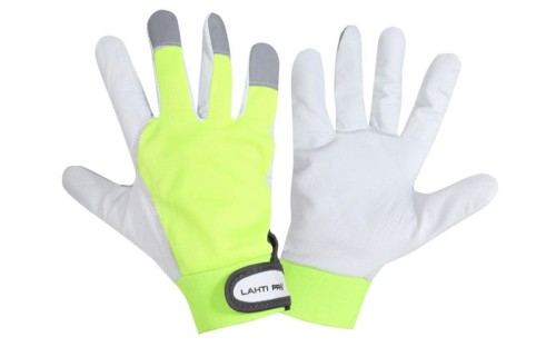 Rękawice robocze ochronne z koziej skóry Lahti Pro żółte L2723