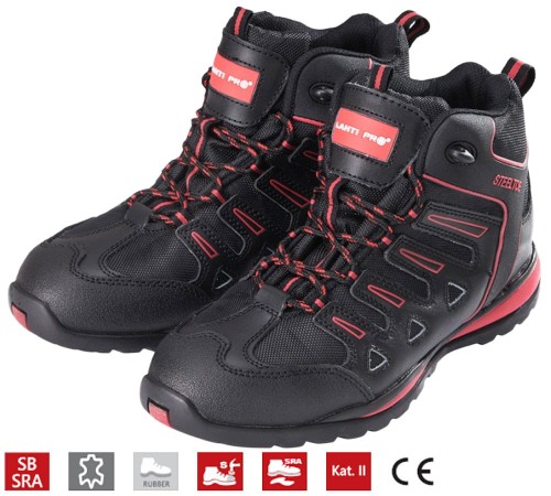 Trzewiki robocze Lahti Pro kat. SB SRA buty ochronne czarno-czerwone L30107