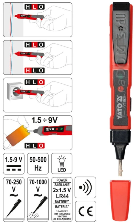 Wskaźnik napięcia typu FAZER Yato 12 - 250 V YT-28631
